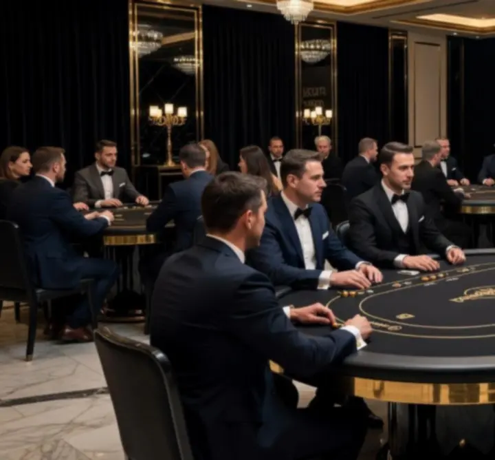 Profesjonalne pokerowe eventy firmowe z eleganckim stołem i żetonami